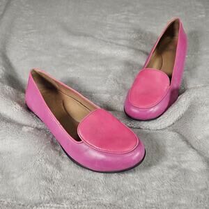 Dansko Womens Loafer Flats Pink Leather Slip On Comfort Shoes Size EU 39